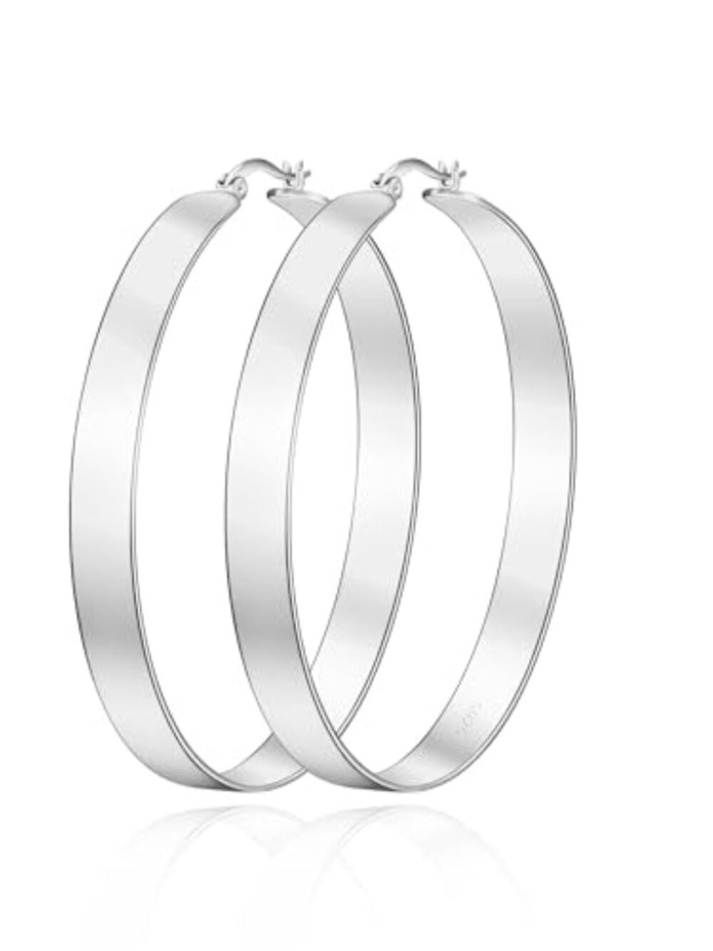 Large Chunky Hoop Ears for Women 14K Gold Silver Plated Big Oval Hoops Thick